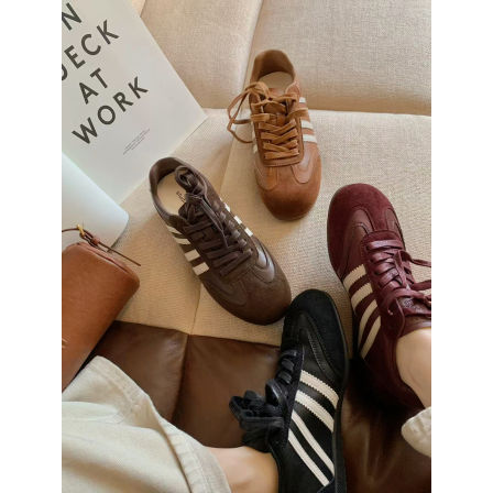 葡萄妈studiolee增高5cm~ 圆头系带运动拼接加绒里休闲德训板鞋女