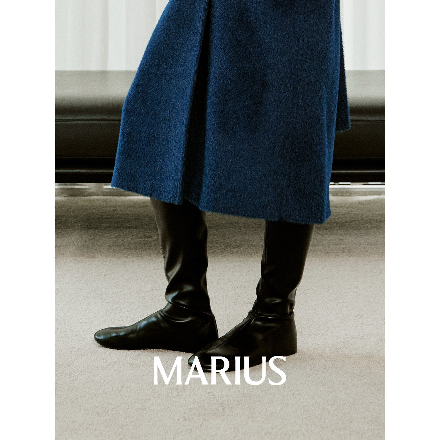 MARIUS | "咩咩靴"弹力羊皮抗皱回弹造型感小圆头长靴主图
