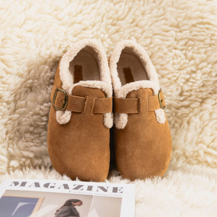 「余生缓」GT●1099 反绒皮仿毛里勃肯鞋女厚底复古舒适棉鞋单鞋