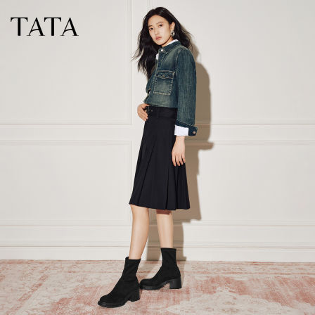 【所有女生的衣橱直播间】TATA/他她时尚休闲女靴百搭弹力靴