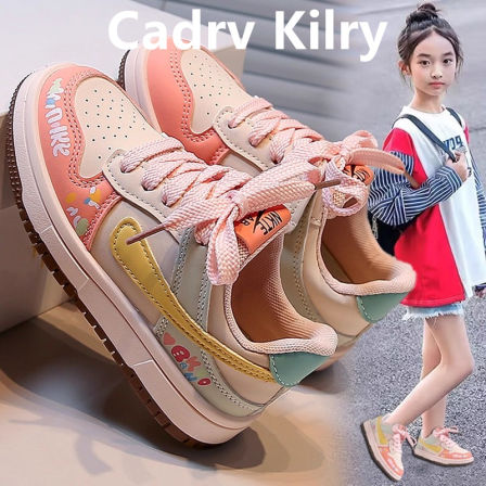 官网小c&k女童板鞋真皮防水防滑女孩中大童公主运动软底休闲女鞋