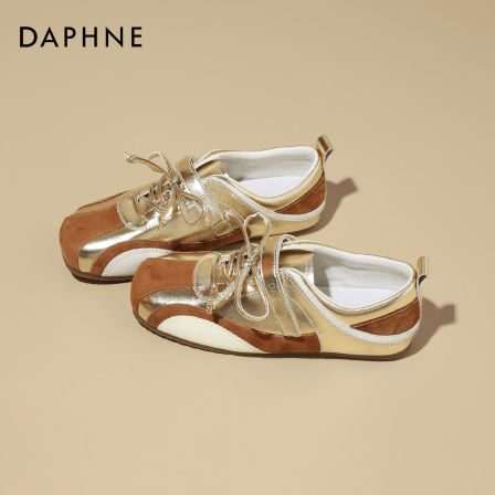 达芙妮内增高德训鞋女秋季2025新款芭蕾舞鞋百搭休闲鞋平底阿甘鞋