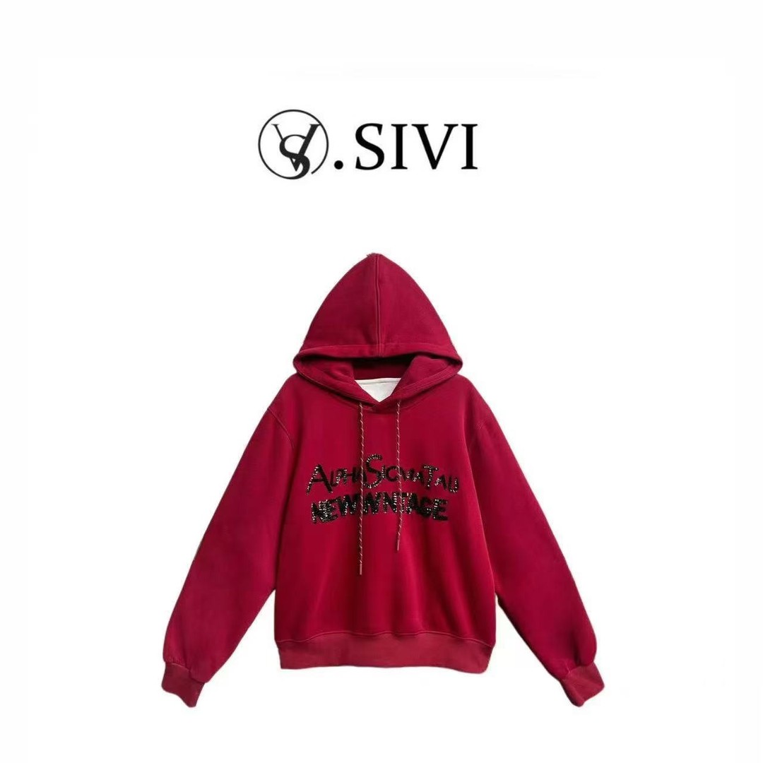 熙薇【秋日私语】2025秋冬新款时尚气质休闲加绒连帽卫衣L5525主图