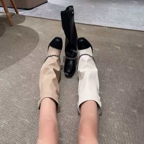 一点五增高13CM小香风女士裤管靴女士真皮鞋经典隐形时装靴子主图