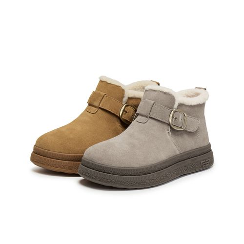 百丽复古皮带扣雪地靴女2025冬新商场同款厚底加保暖短靴E4K1DDD5主图