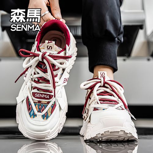 SENMA/森马男鞋2025新款冬季加绒运动休闲厚底时尚百搭小白老爹鞋主图