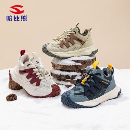 【彩虹夫妇专享】哈比熊儿童运动鞋秋冬季二棉加绒保暖运动鞋