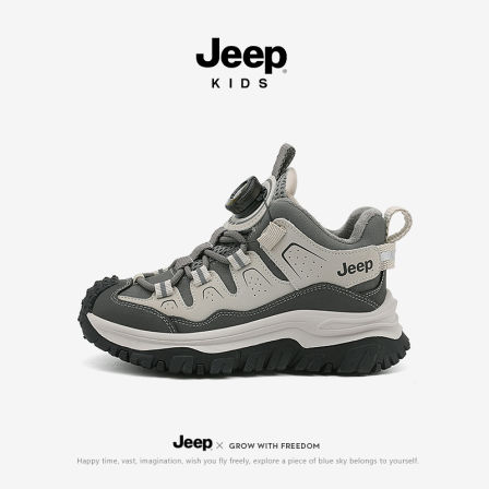 jeep男童鞋子冬季加绒二棉童鞋2025新款秋冬款皮面棉鞋儿童运动鞋