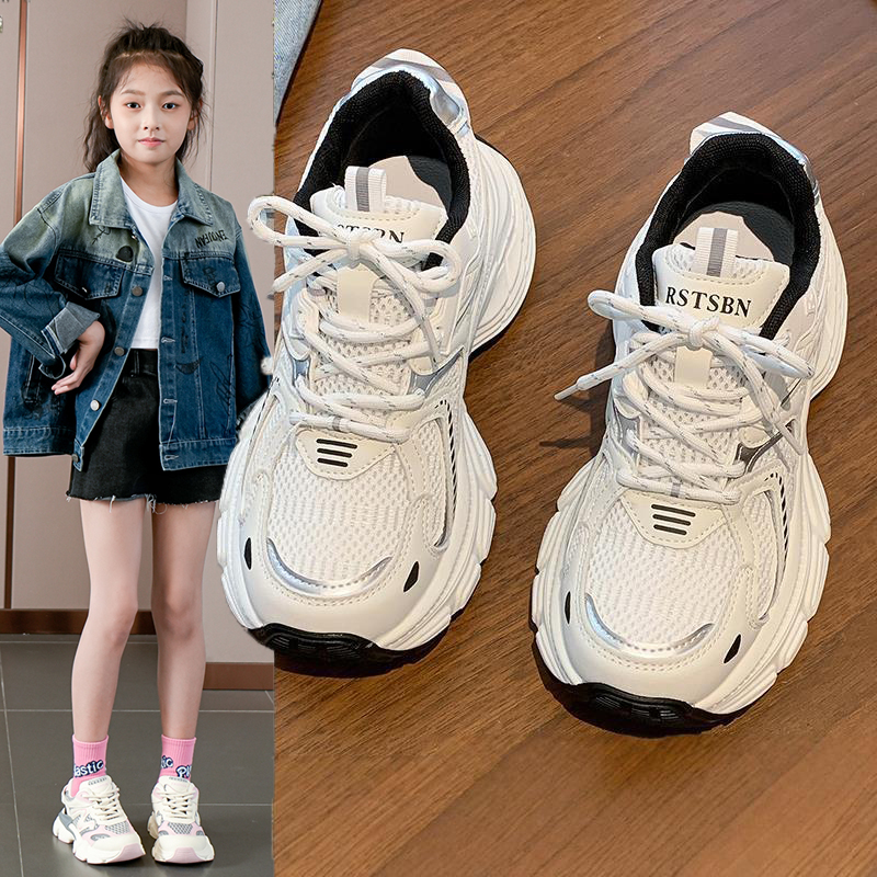 老爹鞋女童鞋子2025新款秋冬季加绒二棉鞋中大童儿童小白鞋运动鞋主图