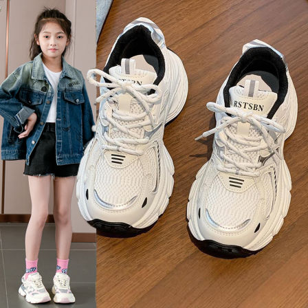 老爹鞋女童鞋子2025新款秋冬季加绒二棉鞋中大童儿童小白鞋运动鞋