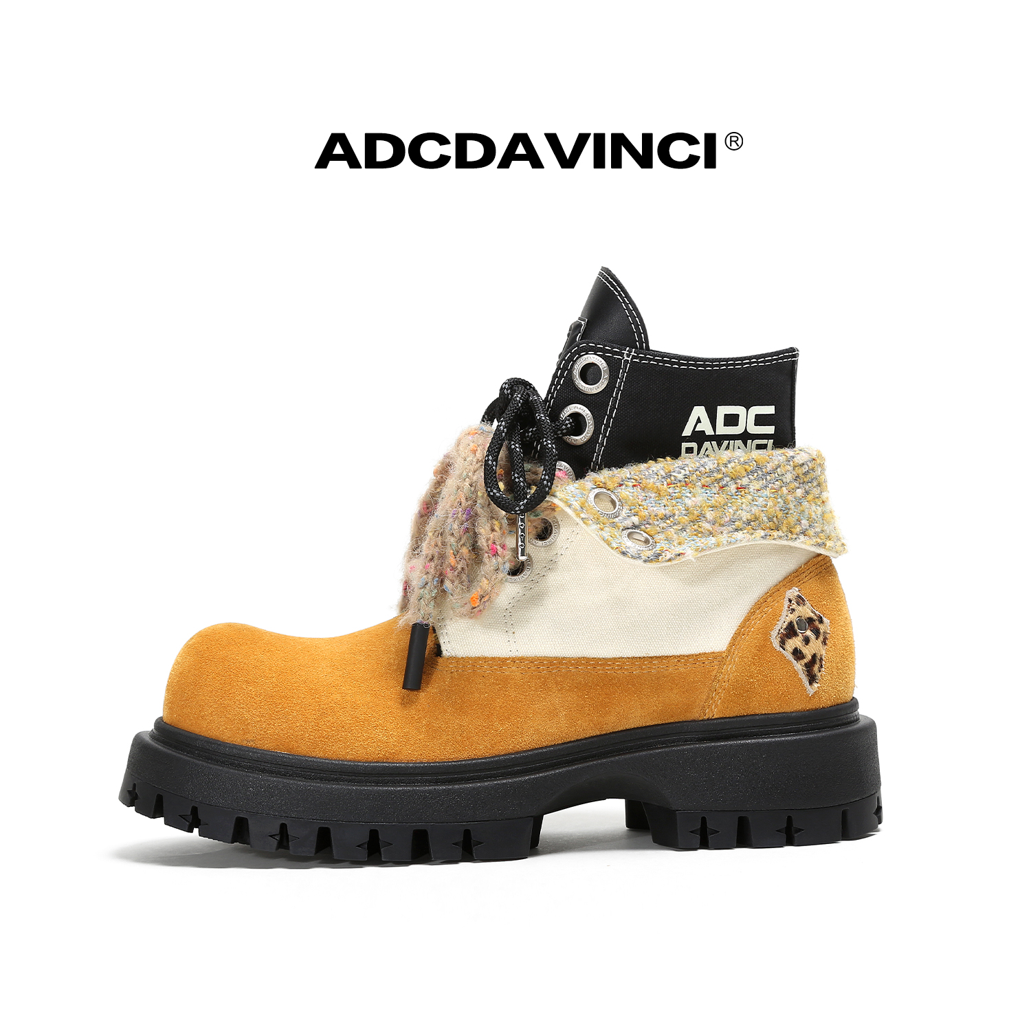 冯建宇同款 ADC达芬奇 ADCDAVINCI 星尘系列翻领大黄靴男女马丁靴主图