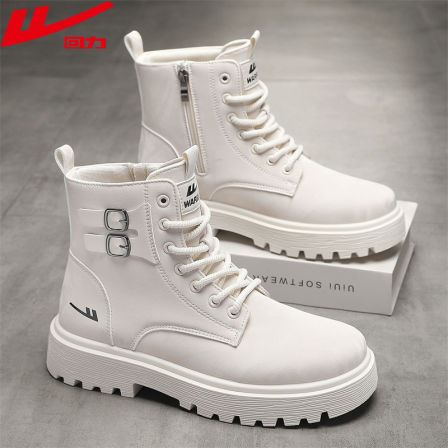 回力马丁靴男鞋秋季2025新款白色靴子英伦风高帮机车靴工装靴男士