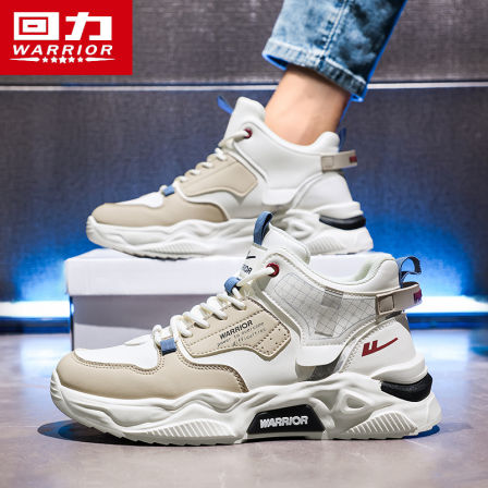 回力老爹男鞋秋季百搭青少年增高小白跑步鞋运动休闲防水皮面潮鞋