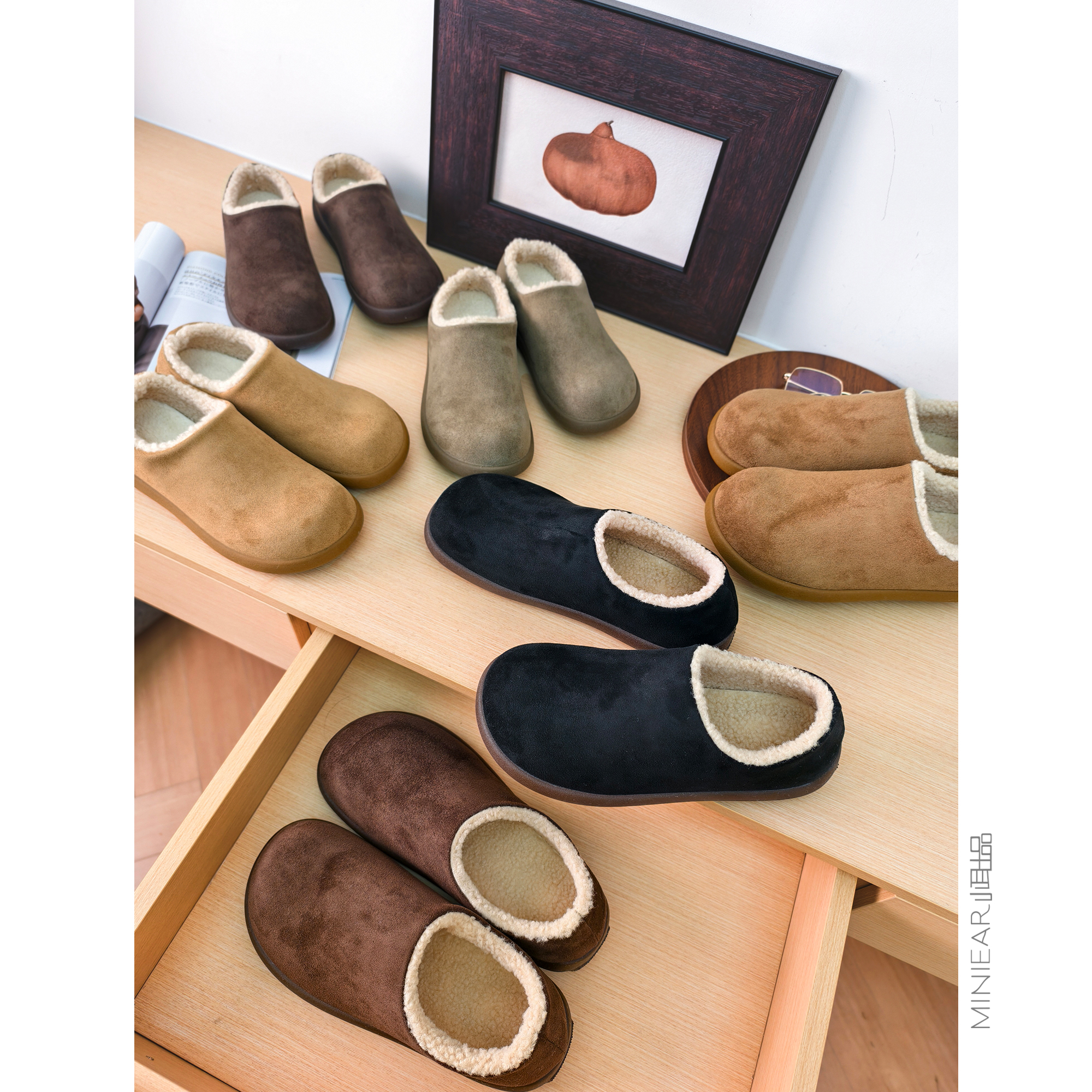 小耳出品【双十一放漏！男女款勃肯鞋/羊羔绒内里】反绒面橡胶底主图