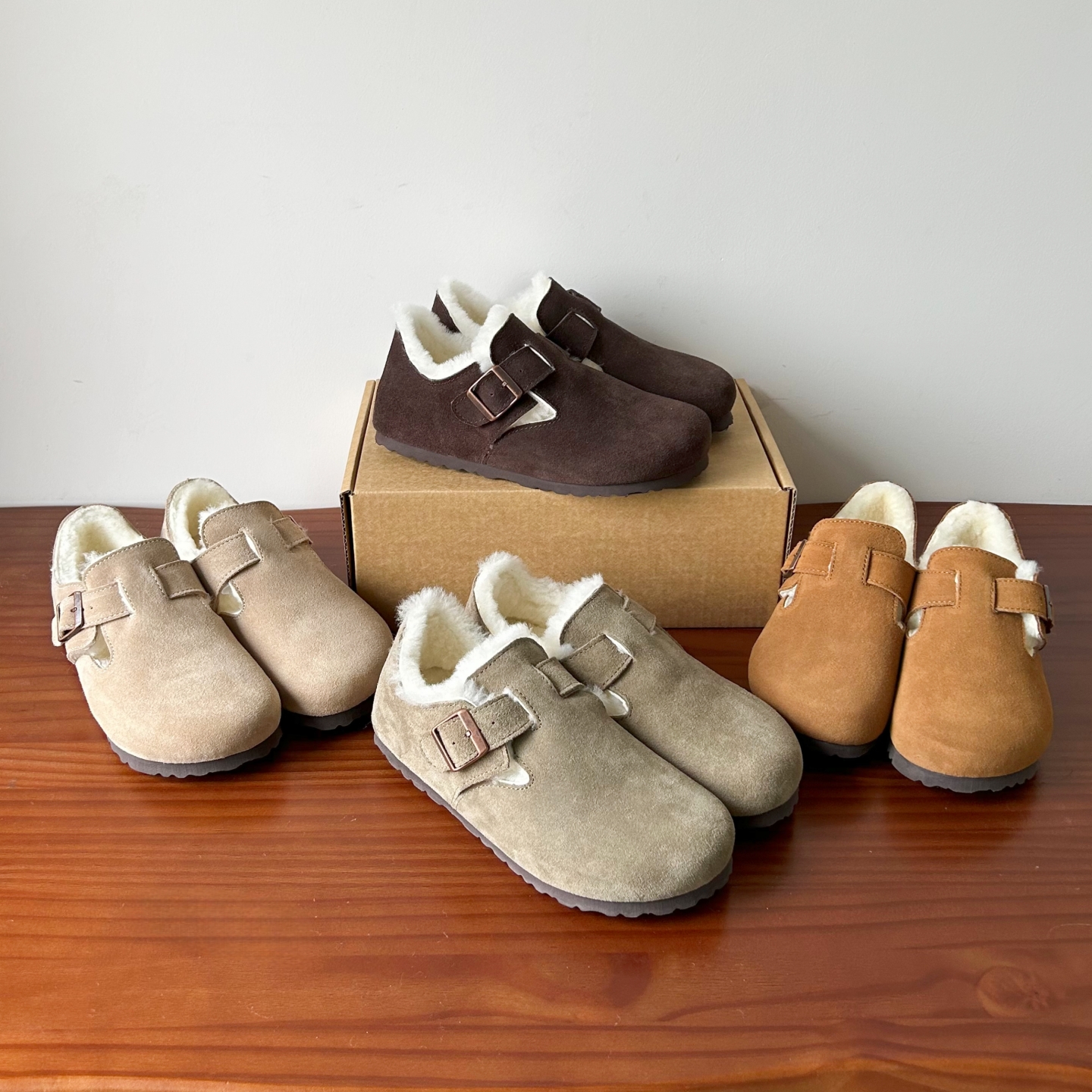 河南桑坡勃肯鞋真皮羊毛羊皮毛一体雪地靴男女鞋冬季内增高毛毛鞋主图