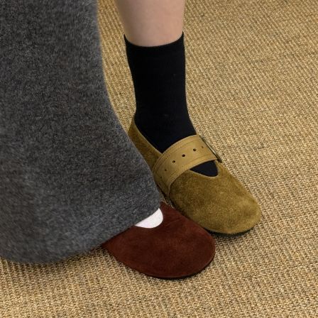 MFX 小香风法式平底单鞋女复古一脚蹬奶奶鞋玛丽珍单鞋GT-85