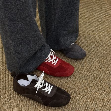 MFX 真皮女鞋2025真皮圆头平底德训鞋单鞋韩系C818