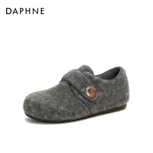 达芙妮秋季新款时尚百搭女鞋气质优雅平底舒适软底魔术贴玛丽珍鞋主图