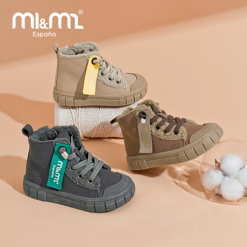 M1&M2【专柜款】 秋冬加绒帆布棉鞋保暖儿童机能鞋时尚防滑耐磨童鞋主图