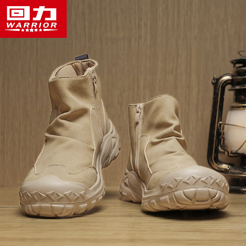 回力马丁靴男鞋冬季高帮加绒棉鞋防水防滑软底男士工作劳保工装靴主图
