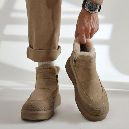 雪地靴男款冬季加绒加厚一脚蹬男鞋保暖高帮防寒棉靴时尚厚底棉鞋