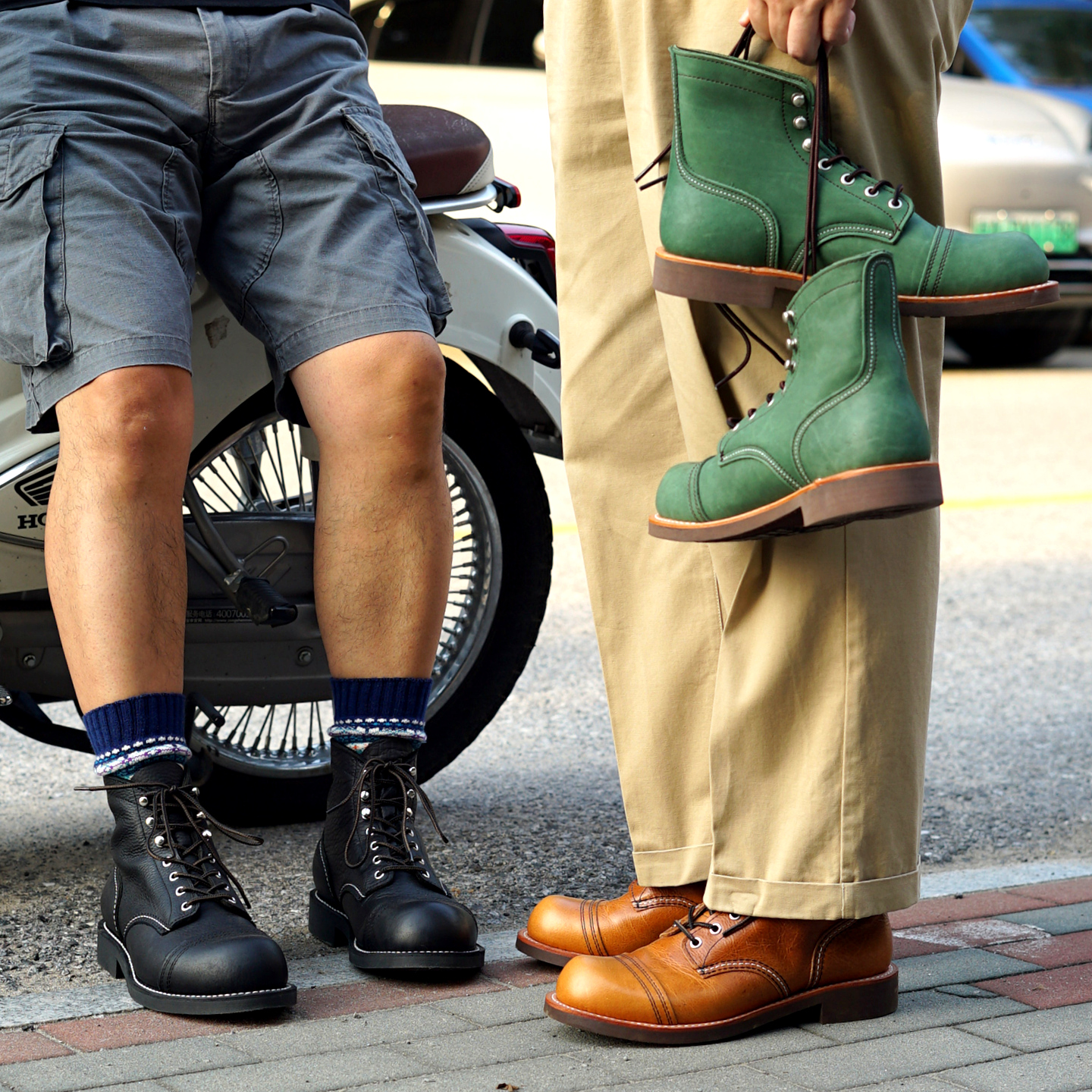 重启伞兵靴手工固特异工艺8111工装靴男复古百搭潮马丁靴机车靴子主图