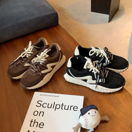 葡萄妈studiolee 增高4.5cm~ 时髦带圆头厚底阿甘休闲板鞋女秋冬