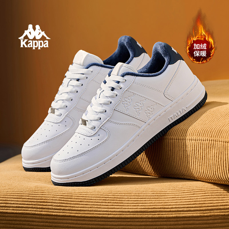 Kappa加绒小白鞋棉鞋女冬2025新款厚底鞋子板鞋女款保暖二棉鞋主图