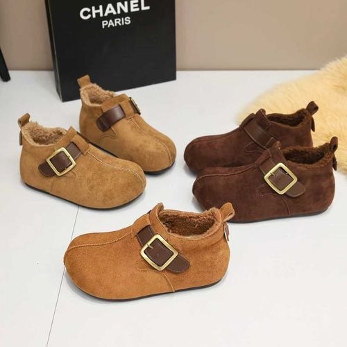 5CM增高加绒保暖勃肯鞋女2025秋冬季新款魔术贴高帮丑萌雪地棉主图