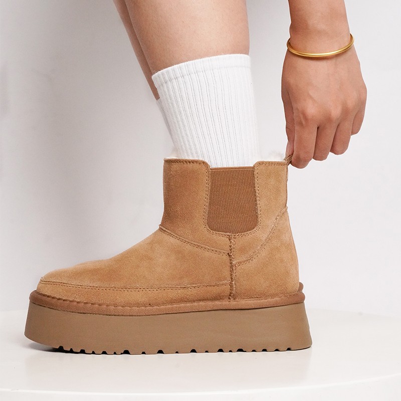 【切尔西】桑坡防滑厚底羊皮毛一体女款雪地靴秋冬季保暖2025主图