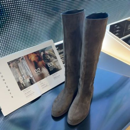 【shuge】老钱风穿搭~！显贵风齐膝高筒靴不掉筒平底长靴