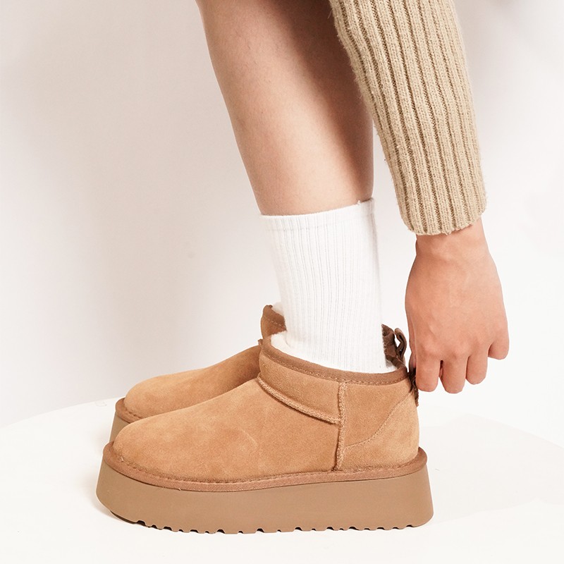 5厘米【防滑厚底Mini/5854】羊皮一体冬季2025新款女爆款桑坡雪地靴主图