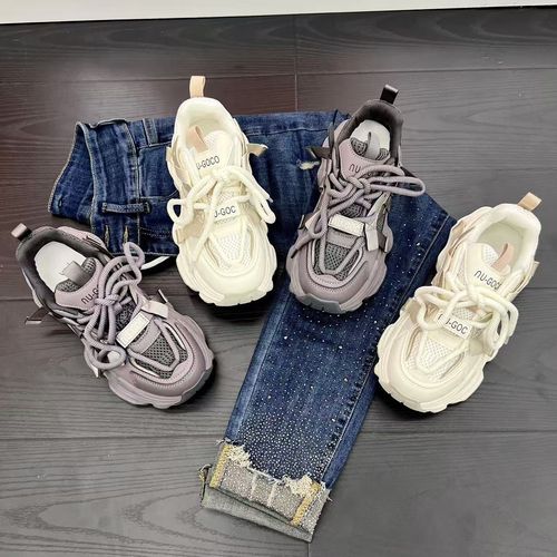 爆款网面厚底松糕老爹鞋女2025秋季新款韩版百搭小个子增高休闲鞋主图