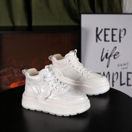 【RIELOV●琉璃】 加绒时尚厚底增高6cm潮流百搭女士高帮鞋 11D883