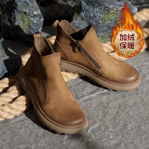 男款纯皮马丁靴高帮透气朋克风复古百搭经典潮流软底7866-02主图