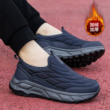 张凯丽老人棉鞋男款冬季加绒加厚保暖爸爸鞋中老年舒适防滑运动鞋