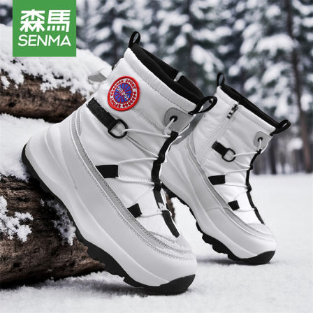 森马雪地靴冬季加绒加厚男女厚底皮毛一体防滑零下40度抗冻棉鞋子