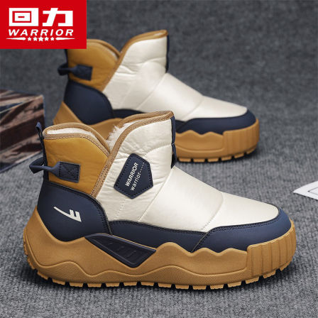 回力雪地靴男款冬季东北棉鞋加绒加厚保暖鞋皮毛一体羽绒面包鞋男