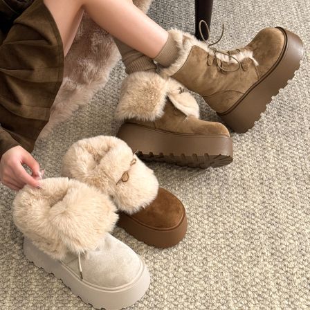 贾不假雪地靴女款2025新款秋冬季鞋子加绒雪地棉保暖棉靴厚底棉鞋