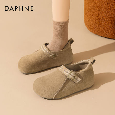 达芙妮全包勃肯鞋女2025新款秋冬厚底增高复古一脚蹬懒人软底单鞋