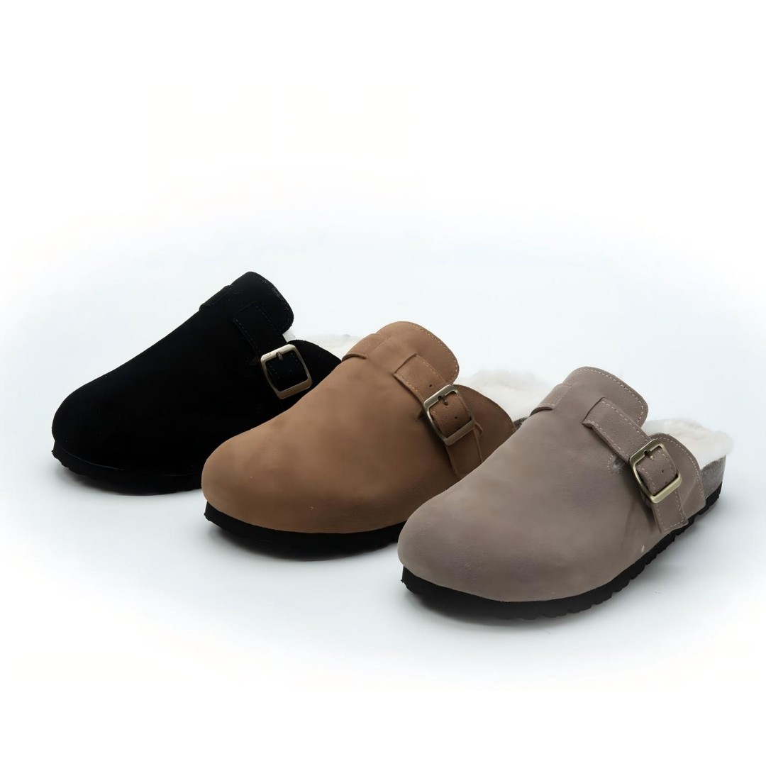 法柜49&9！大福半拖」延期单/牛反绒/羊毛内里御寒情侣勃肯鞋C24815主图