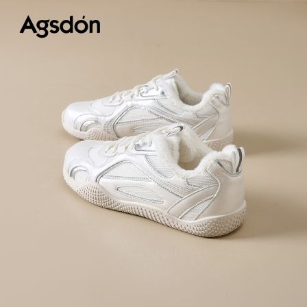 【奥古狮登】德训鞋女百搭芭蕾跟高3CM板鞋小白鞋W143133+R143133AA