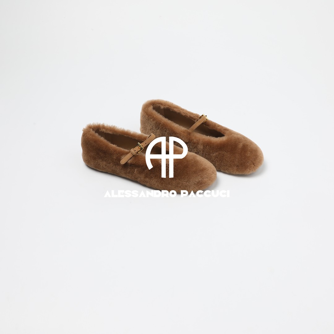 AP洛哥53123XA【茸茸玛丽珍】羊毛+羊皮毛茸茸时尚百搭平底单鞋主图