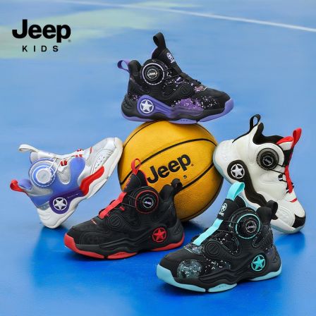 【缓震升级】jeep秋冬季新品防水保暖男女童高帮加绒儿童户外运动鞋