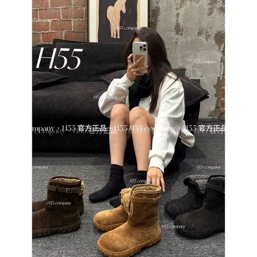 H55女鞋-小熊日记｜【头层牛皮棉里】巴恩风三穿雪地靴4cm19-2942【K】主图
