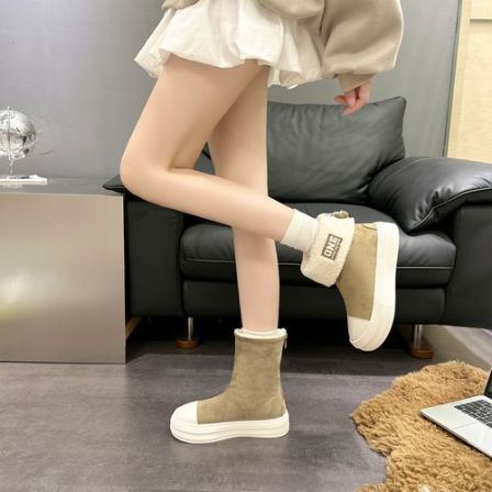 【超轻系列】冬季女款两穿加厚绒舒适休闲百搭个性底帆布鞋25W119