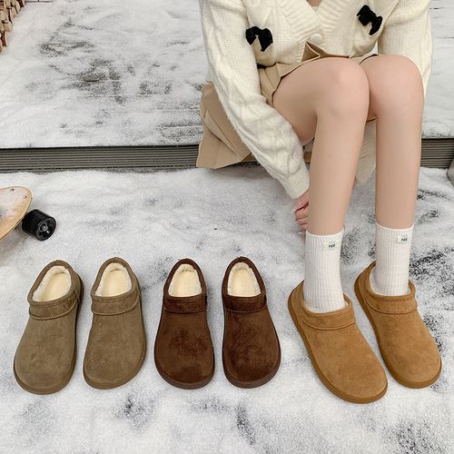 短筒2025冬季新款时尚雪地靴【情侣款】圆头厚底加绒保暖勃肯鞋休闲主图