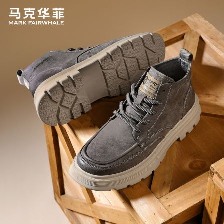 【Mark Fairwhale马克华菲 】男款马丁靴2025增厚底增高工装机车靴