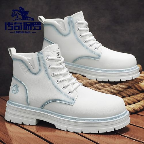 传奇保罗马丁靴增高秋冬擦色男靴机车工装靴子高帮男士男鞋厚底靴主图