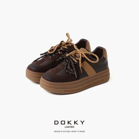 Dokky「松果德训」高定头层牛皮+二层牛皮.双鞋带休闲鞋D0359